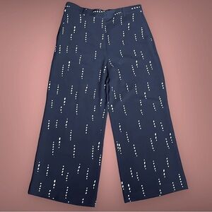 Women’s Ann Taylor Black/White Accented Palazzo Wide Baggy Leg Dress Pant Size 8